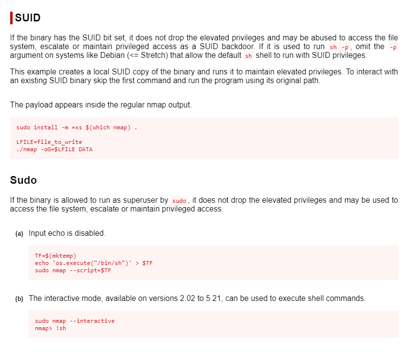 GTFOBins nmap