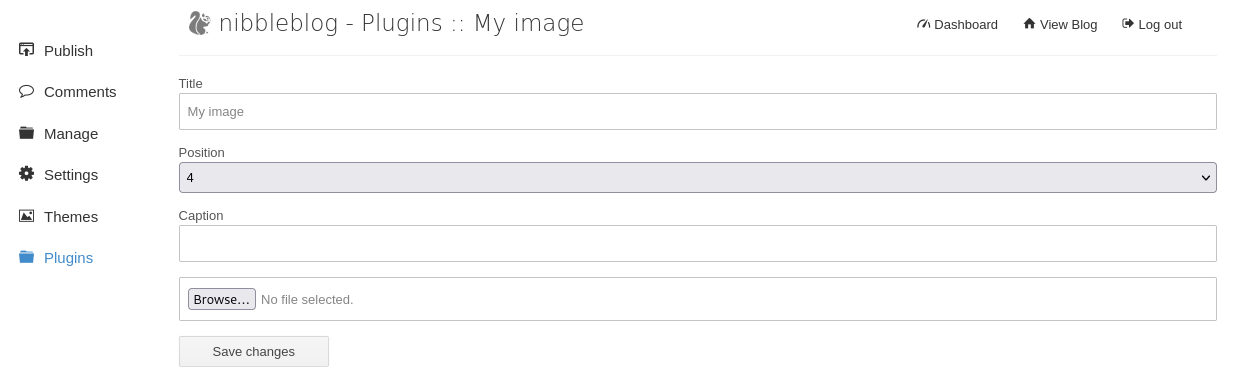 My Image plugin configurations