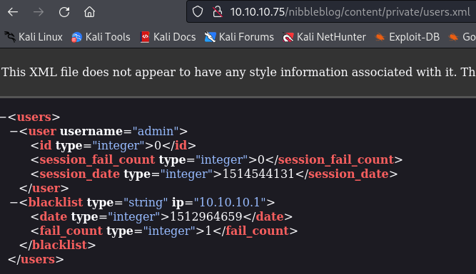 content subdirectory-users.xml file