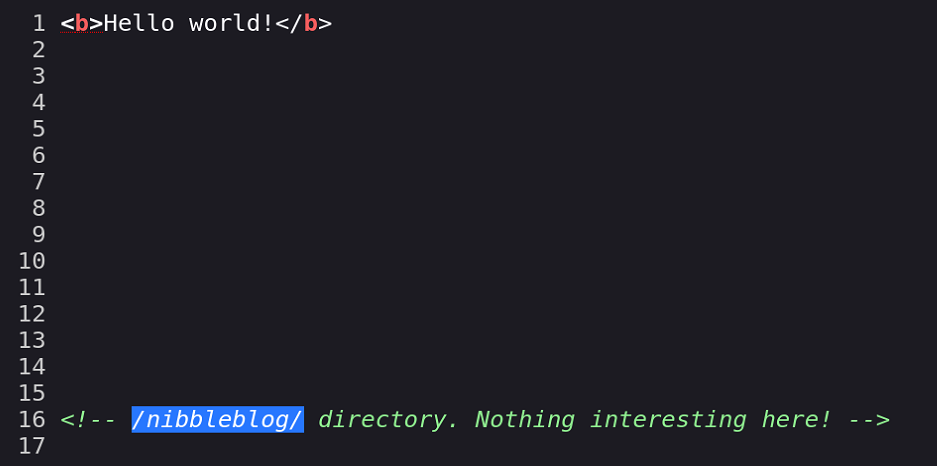 Homepage's page source