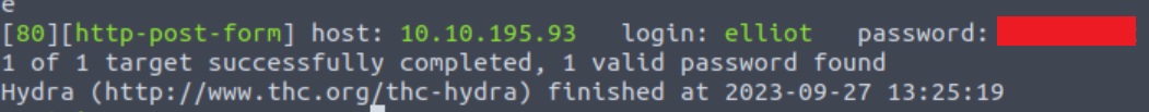 Hydra's second successful dictionary attack.