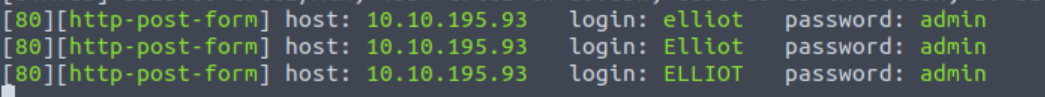 Hyrdra's successful dictionary attack.